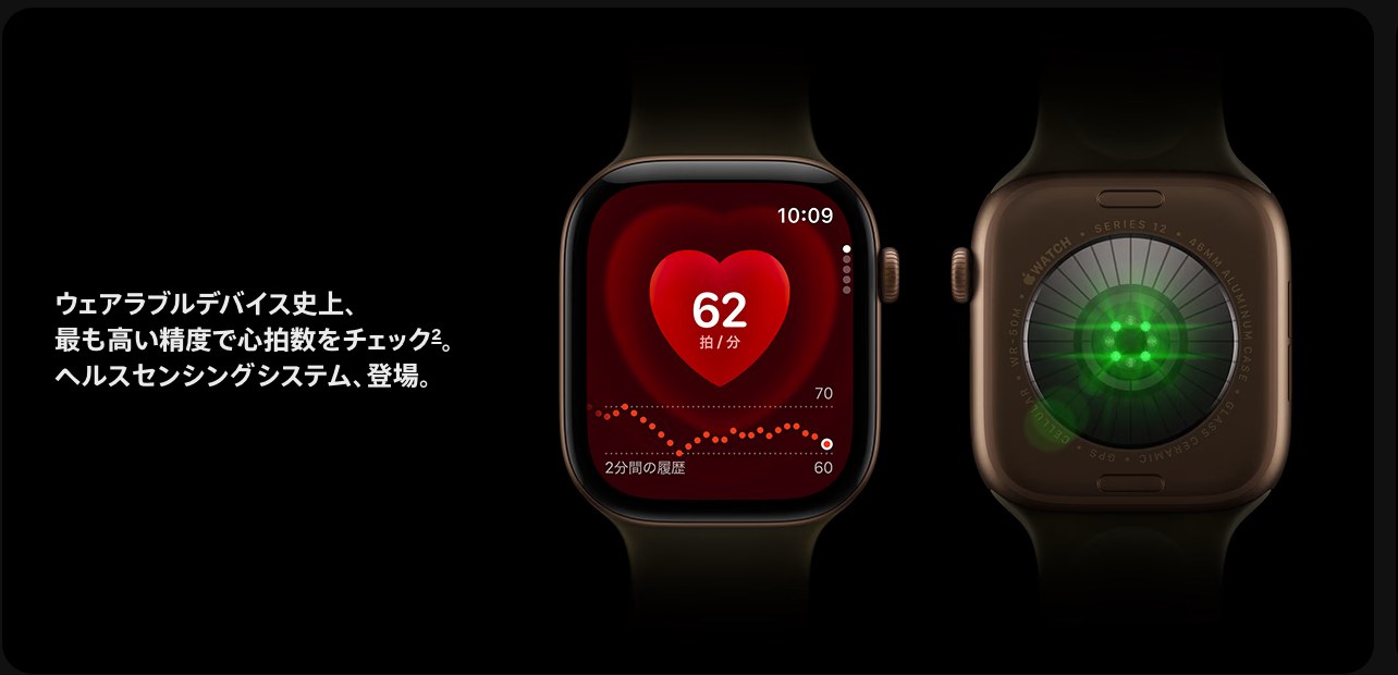 Apple Watch Series 12の新しいヘルスセンシングシステム（出典：Apple）